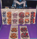 Handmade custom printed car coaster sets showing highland cow, pink bow cow, blue bow, game day football, and more designs packaged in sets of 2