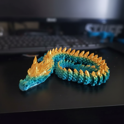 Custom 3D Printed Articulated Crystal Dragon Figurine